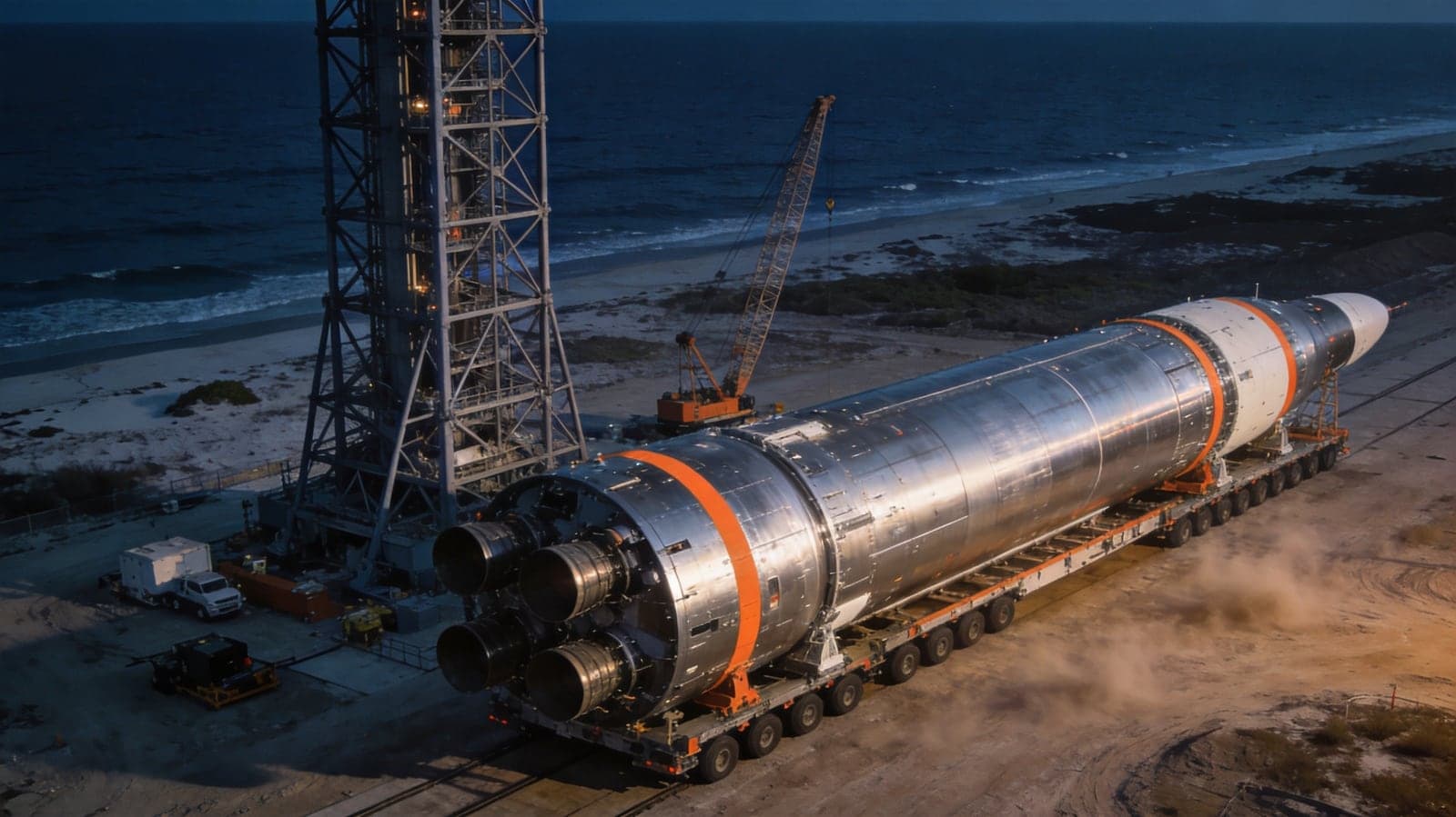 Starship S40 впервые поднимут на новый стенд для вертикализации
