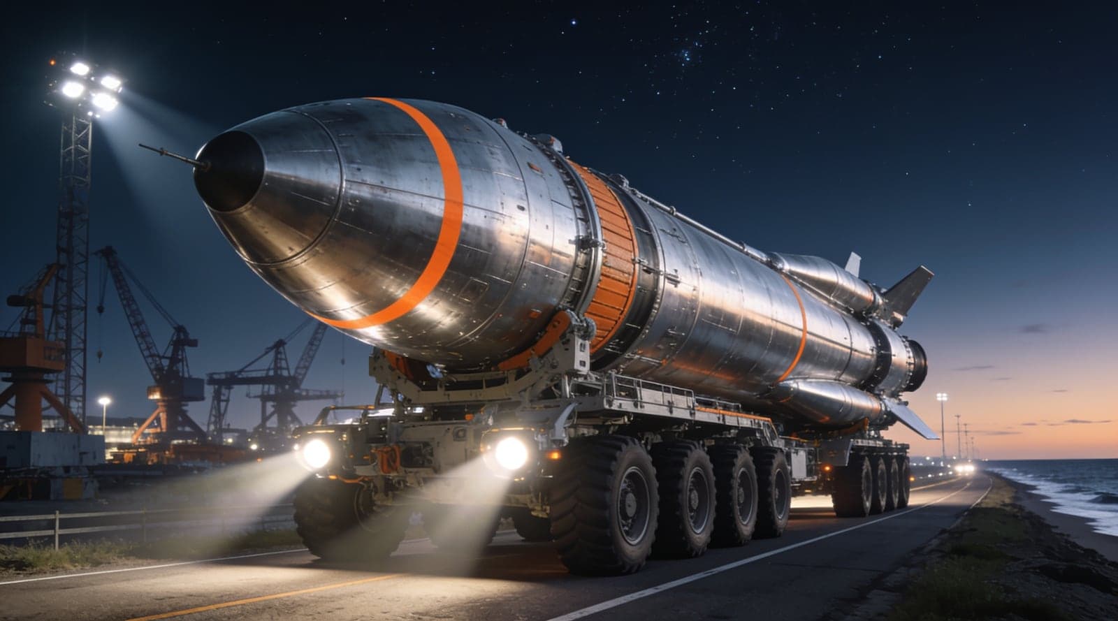 SpaceX показала, как Starship S40 едет в Starbase — в ангаре его ждут S42–S44